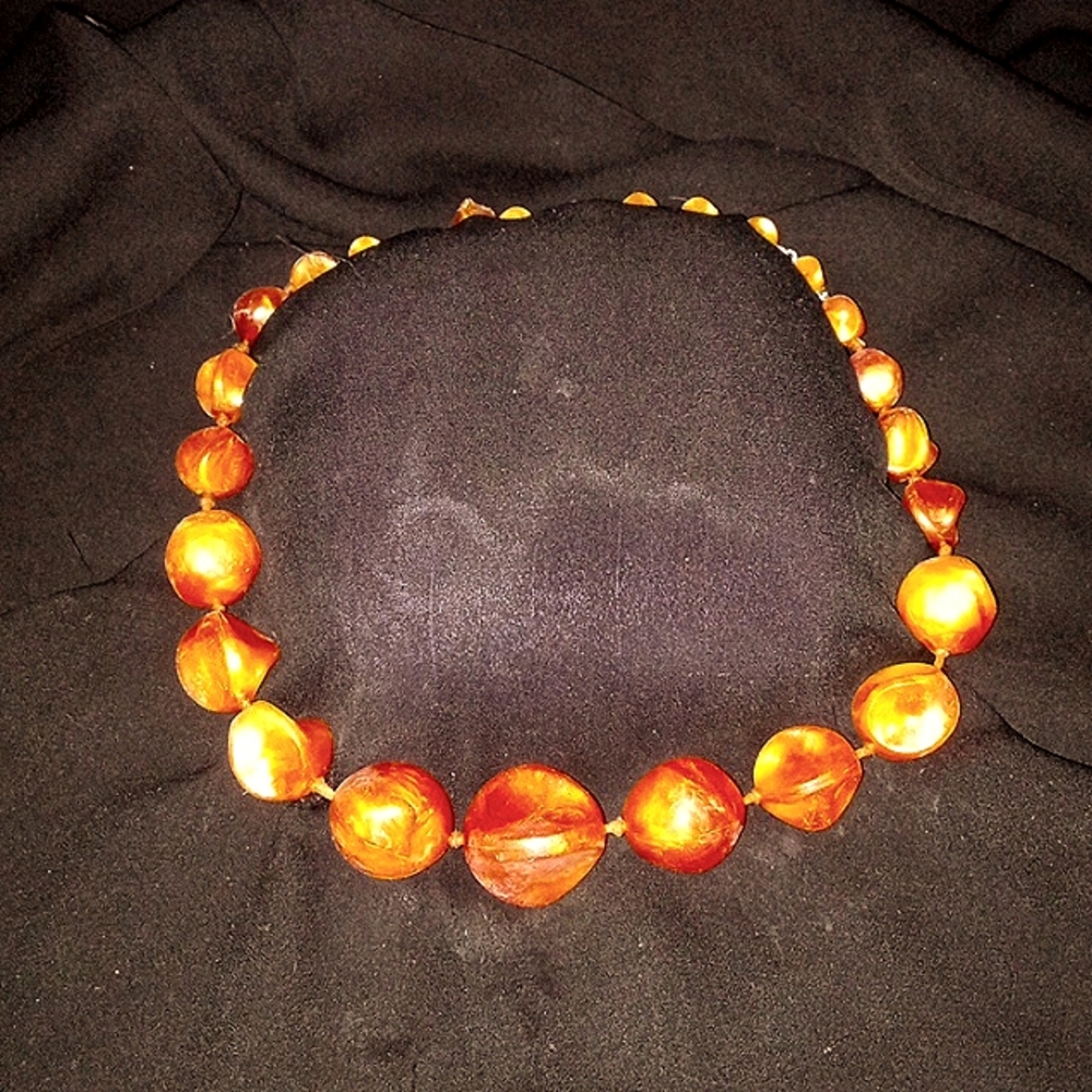 Salmon Orange Chunky Necklace, Orange Statement Necklace, Beaded Necklace